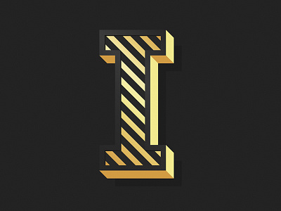 I9 9 alphabet design gold graphic i letter typography