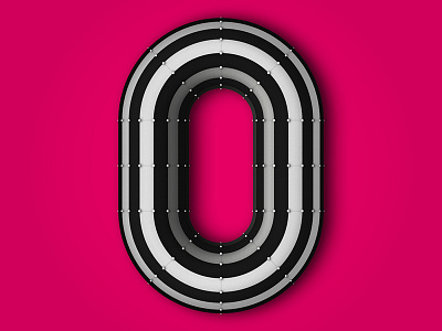 O15 alphabet black design graphic letter o stripes typography white