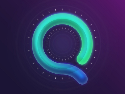 Q17 alphabet design graphic letter neon q typography