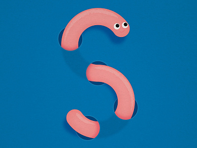 S19 alphabet design graphic illustration letter s typography worm