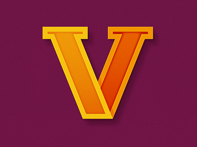 V22 alphabet design fold graphic letter serif slab typography v