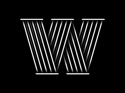 W23 alphabet black design graphic letter lines mono typography w white