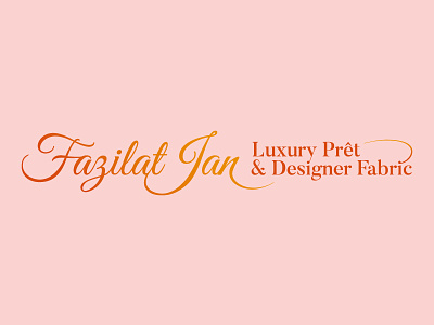 Fazilat Jan designer fabric fashion logo luxury script