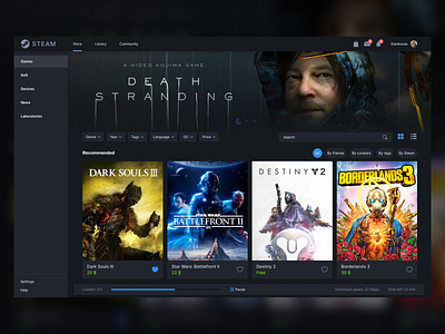 Steam store redesign concept app design figma games redesign steam store typography ui ux web