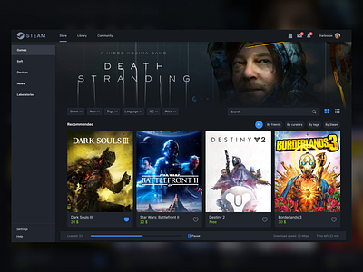 Steam store redesign concept