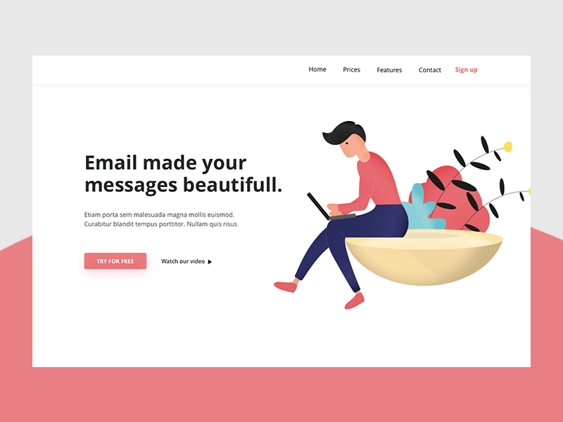 Email platform header animation by Tom Brusselaars on Dribbble