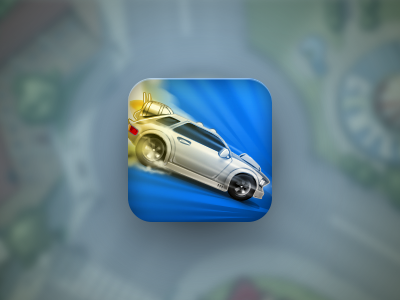 App Icon for the future game (var 1) app app icon application application icon blue car game icon ios ipad iphone main icon