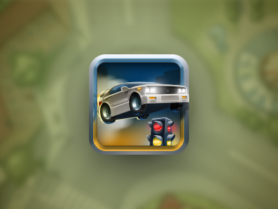 App Icon for the future game (var 2) app app icon application application icon blue car game icon ios ipad iphone main icon