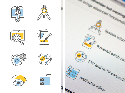 Set of icons for Nimble Commander flat icon icons minimalistic toolbar