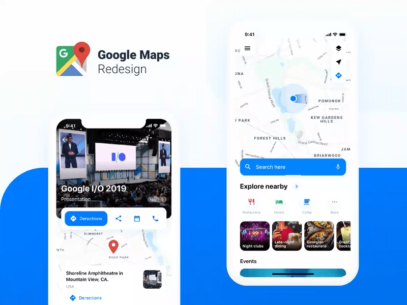 Google Maps Redesign Challenge 2019 2019 app branding challenge design google maps redesign ui user interface ux