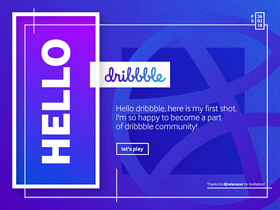 Hello Dribbble 2019 debut dribbble first shot hello dribbble thanks