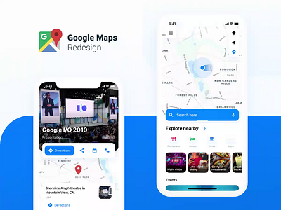 Google Maps Redesign Challenge 2019 app branding challenge design figma google google maps ios maps principle redesign ui user experience user interface ux