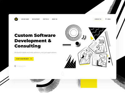 IDAP Home page 2019 animation black black and white design development figma illustration outsource principle product redesign site ui ux vector web white yellow