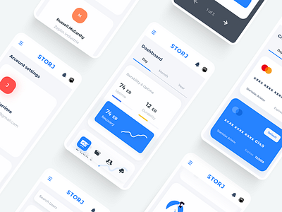 Storj Mobile app cloud finance management app mobile service services storage storj storjio ui ux web