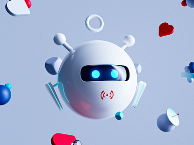 Callert - Illustration 3d 3d illustration ai artificial intelligence assistant blender character chatbot illustraion medical robot product robot