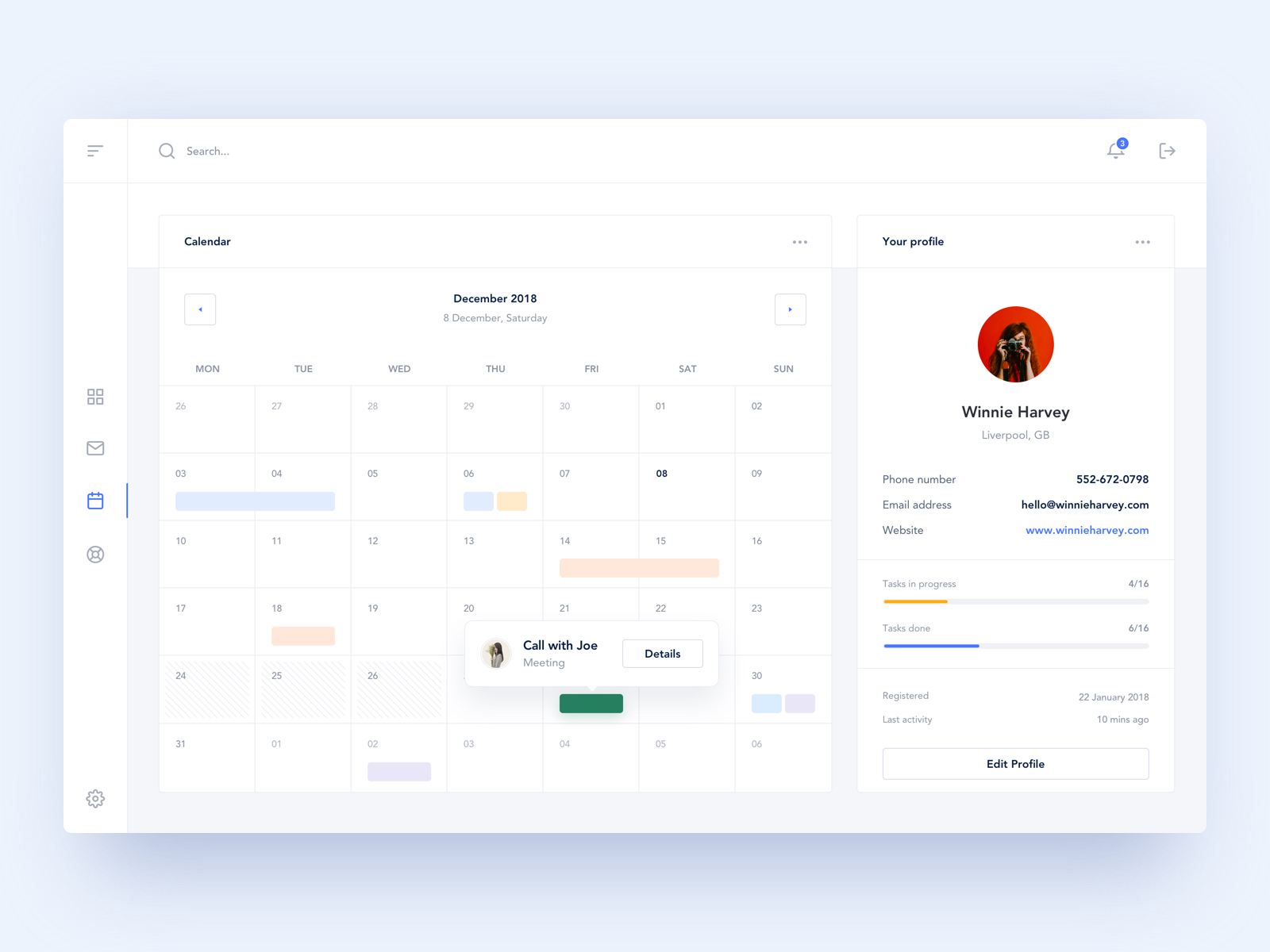 Calendar by Daniel Prokopiuk on Dribbble