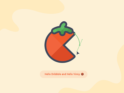 Hello Dribbble & Vinny - Tomatto branding character icon iconaday logos stickermule stickers tomato
