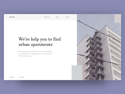 BLOCK - Page concept agency apartments concept design web web design website