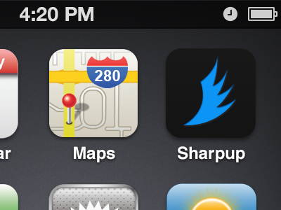 Sharpup for iPhone blue dark glow icon iphone sharpup