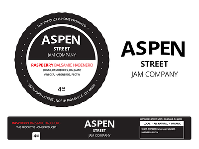 Aspen Street Jam Company Jar Labels adobe illustrator food graphic design label logo product design
