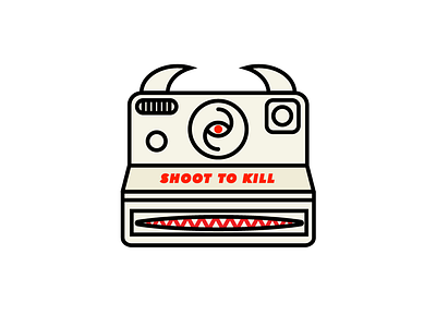 Shoot to kill camera design flat illustration minimal polaroid vector