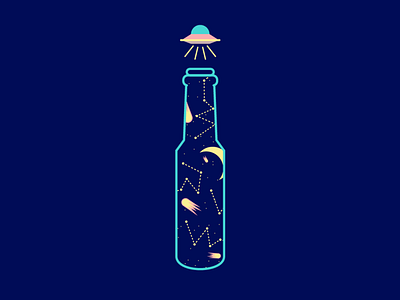 Space brew art blue clean design digital flat graphicdesign illustration minimal space spaceship vector