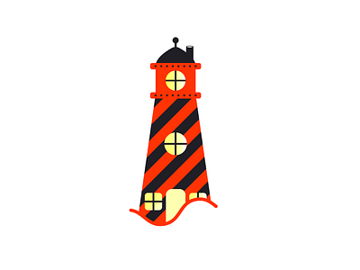 Cozy lighthouse art clean design digital flat illustration lighthouse vector