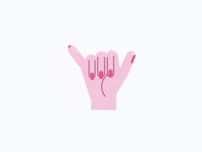Letter Y asl hand icon illustration language letter pink shaka sign y