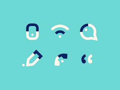 Communication Icons app design blue communication icons monoline pencil phone set simple symbols talking wifi