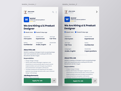 WUZZUF App_v Redesign | Not official android app design design graphic ios jobs jobs app mobile app product design ui ui design ui designer ui form uiux user experience user interface user interface design. ux