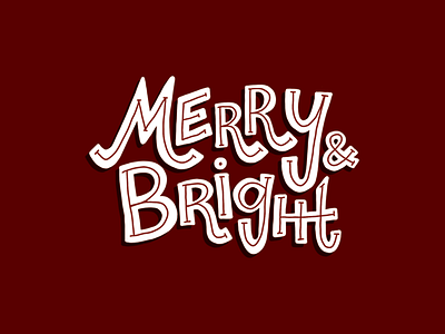 Merry & Bright Holiday Illustration christmas hand lettering holiday ipadlettering lettering merry and bright