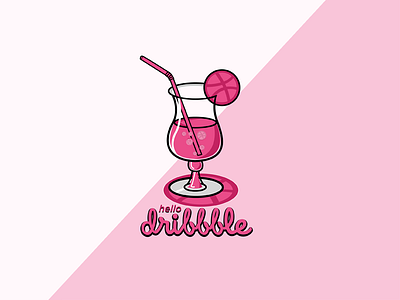 Hello Dribbble! cocktail first shot firstshot hello dribbble illustration