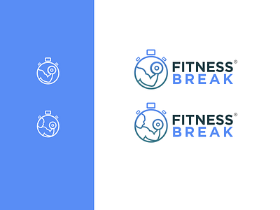 "Fitness Break" design fit fitness flat letters logo logo design modern simple type typo typography