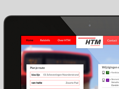 HTM.net tablet den haag haagse tram maatschapij header htm.net navigation public transport redesign responsive design the hague ui design user interface design visual design