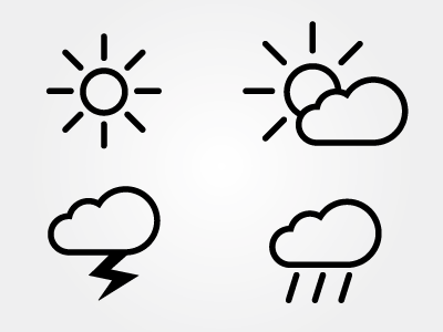 Weather icons cloud icons lightning bolt rain sun weather weather icons