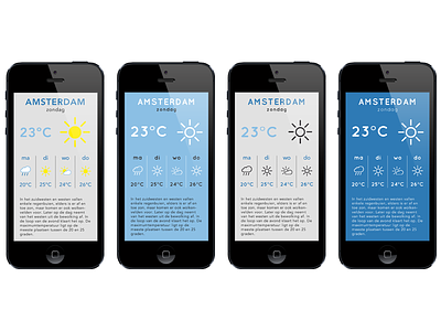 Buienradar mock-ups buienradar design flat iphone app redesign visual design weather app