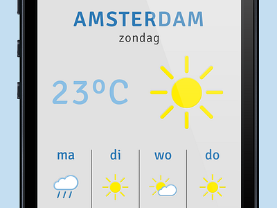 Buienradar details buienradar flat design iphone app redesign typography visual design weather