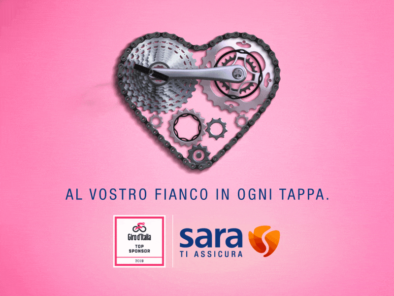 Adv campaign animation after effects gear heart giro ditalia sport bycicle gif animation gif
