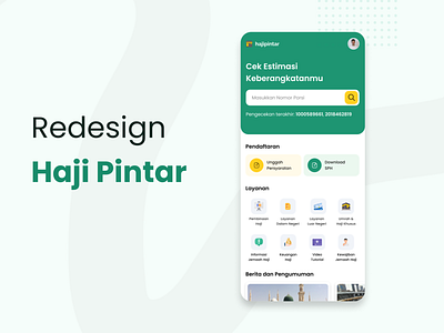 Haji Pintar Redesign arab clean green green design haji haji pintar hajj homepage indonesia islam islamic kemenang ui ux web design