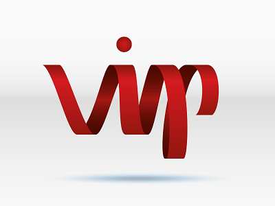 VIP ribbon type ribbon type typography vector vip