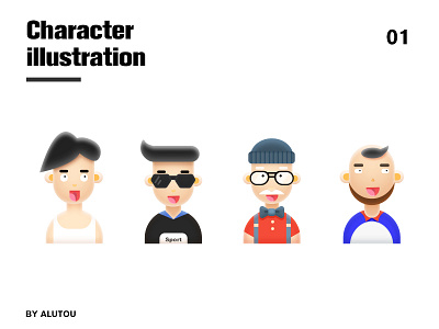face character face flat hipster icons illustration people user vector
