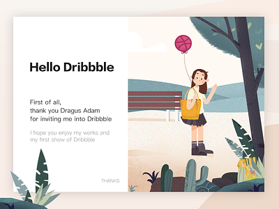 Hello Dribbble! dribbble hello illustrations invita recent ui