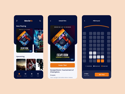 Movie Ticket Booking App - Design Exploration app cinema design mobile mobile app movie movie ticket ticket app ticket booking ui ui design