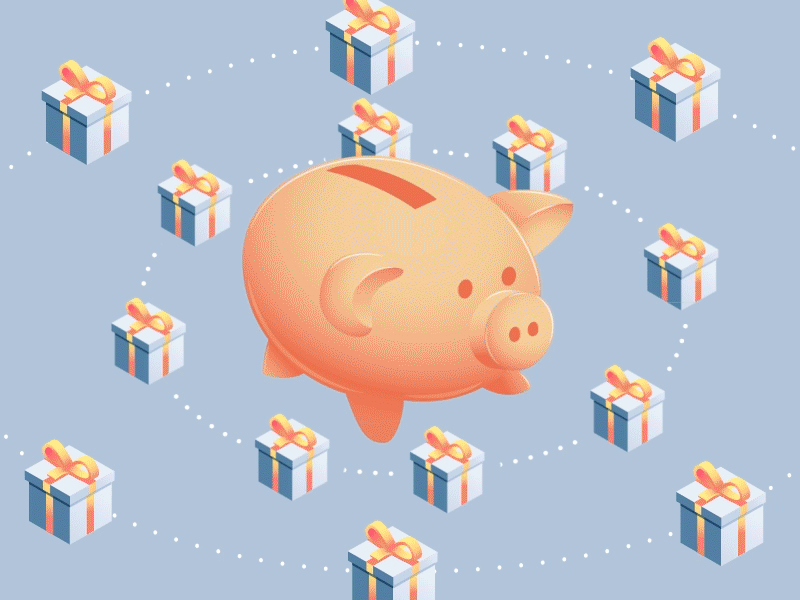 Piggy Bank affter effects animation design gif gif animation gifts illustrator cc loop mograph piggybank uianimation