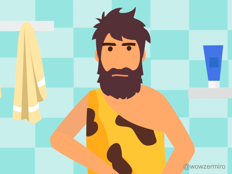 Caveman 2d affter effects animated animation flat illustration illustrator cc