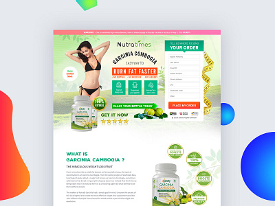 Nutratimes dribbble landingpage ui webui