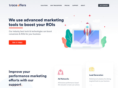 Traceoffer Website digitalmarketing dribbble landingpage ui uidesign
