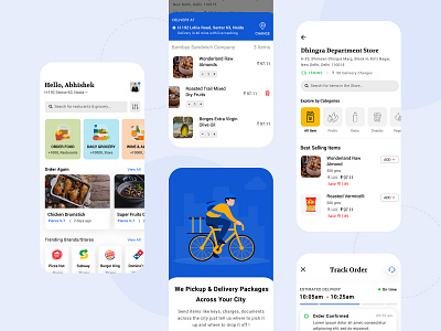 Order Online Food, Grocery & Send Package app branding challenge design illustration interaction material design typography ui ux