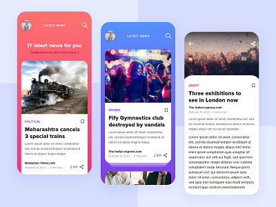 News App @app @appdesign @daily ui @dailyui @design @news @uidesign @uiux design @ux @uxui @web @prototyping app challenge design flat illustration interaction material design typography ui ux