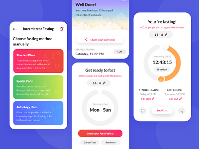 intermittent Fasting @dailyui app branding challenge design flat interaction typography ui ux